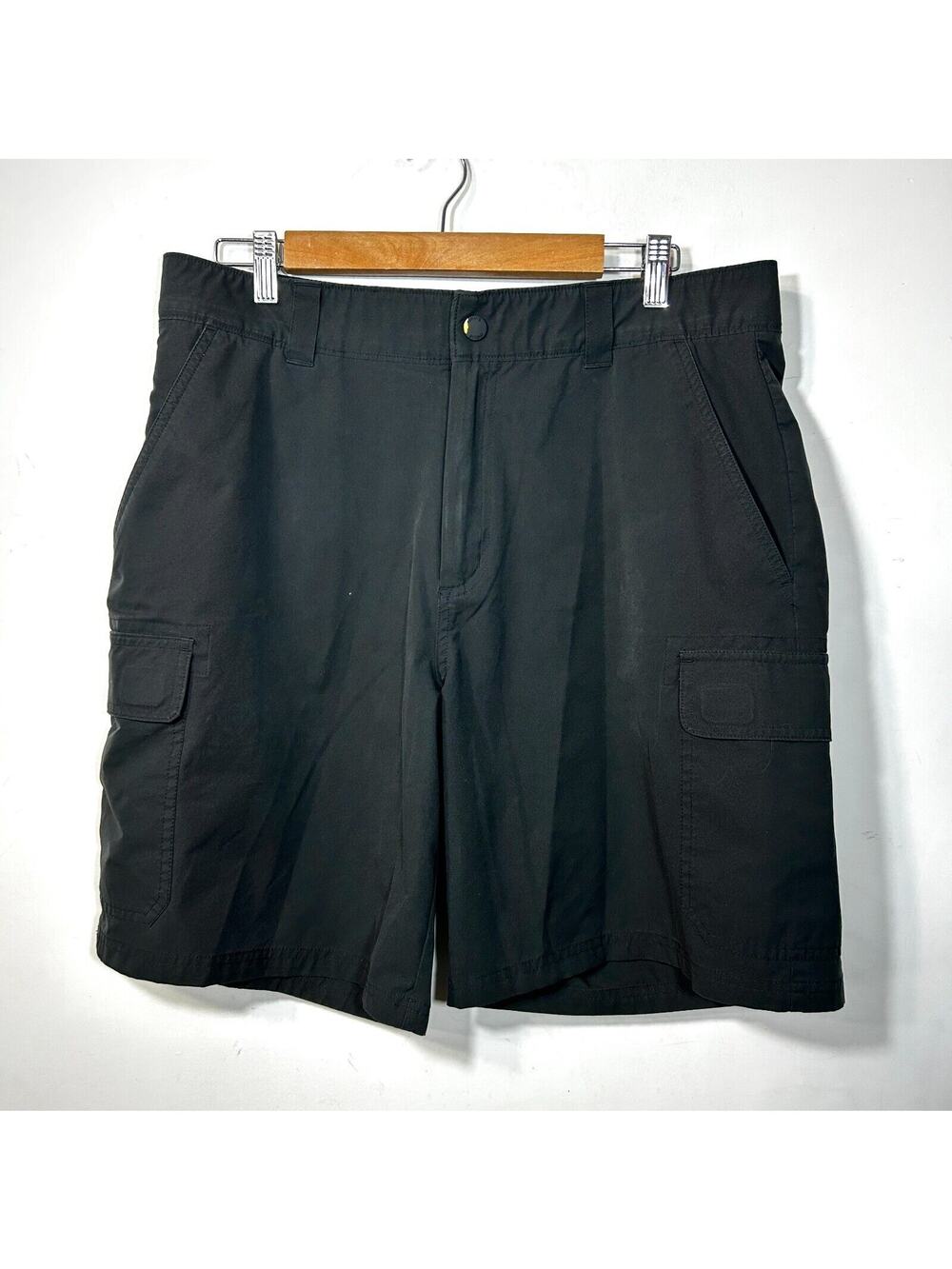 Orvis Mens 36 Cargo Chino Shorts Black Pockets Stretch Lightweight Travel